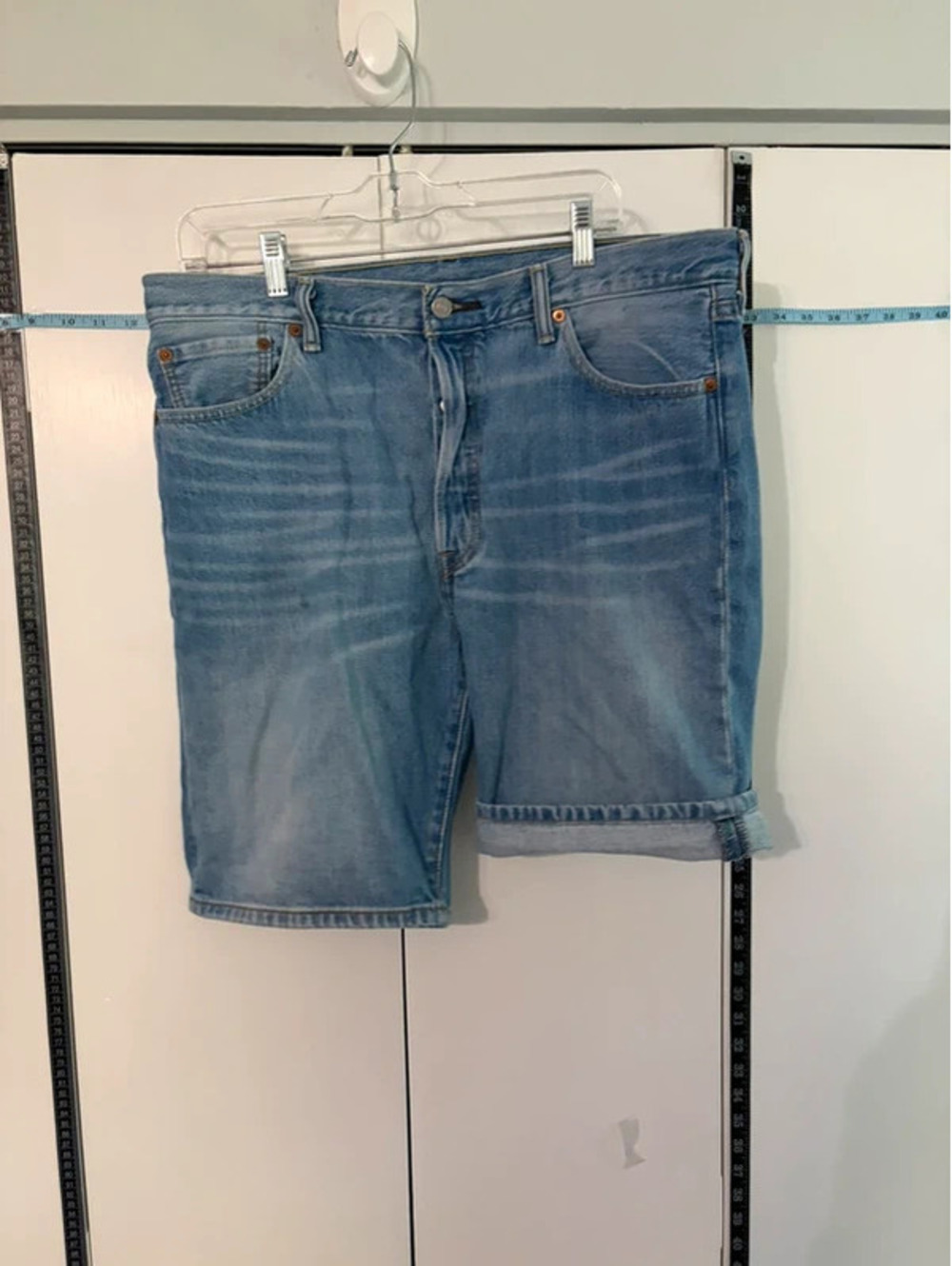 Levi’s 501 Jean Shorts Jorts Denim W36 Light Wash Button Fly